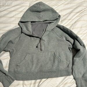 Lululemon Heather Gray scuba  Half-Zip Hooded Pullover